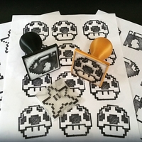 Small Geeky 8bit character Rubber Stamps 3D Printing 82360