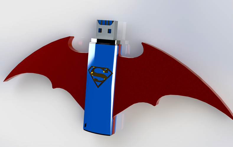 3D Printed Batman Vs Superman USB Mod by Federico Salis | Pinshape