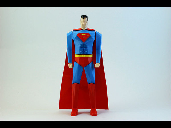 Medium Superman Low Poly 3D Printing 82501