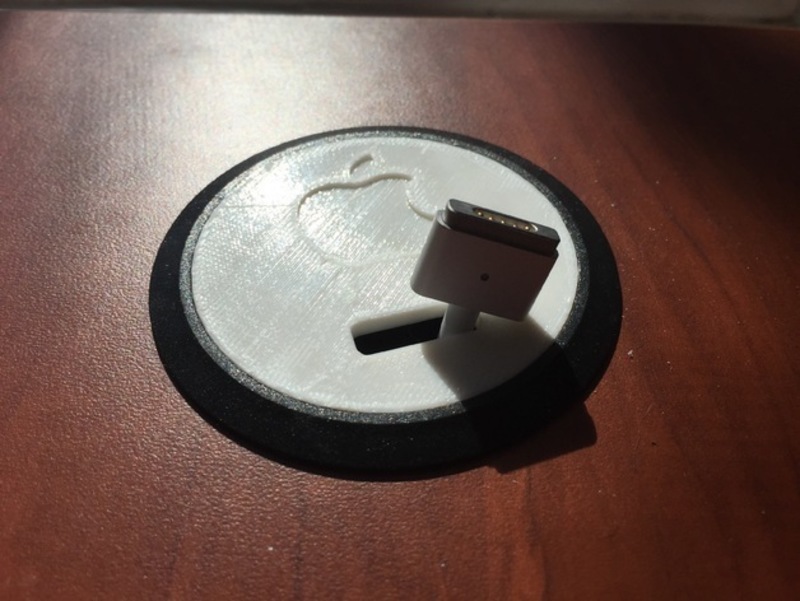 Desk wire cover for MagSafe 2 cable