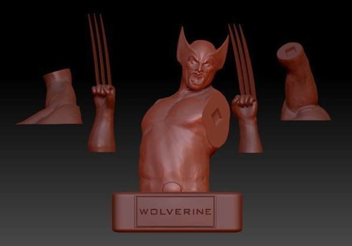 Wolverine Bust and Stand 3D Print 82976