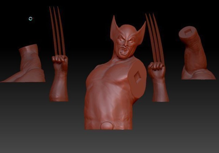 Wolverine Bust and Stand 3D Print 82977