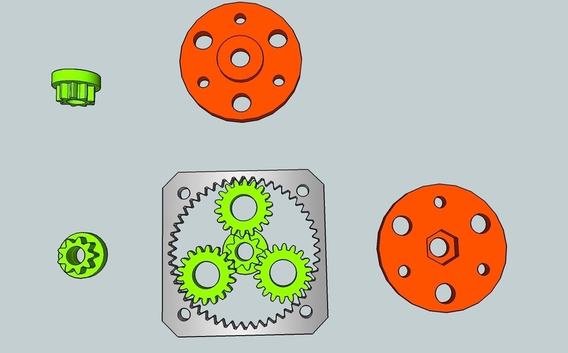 Planetary Gearbox V1 for Nema17 Stepper motor 3D Print 83607