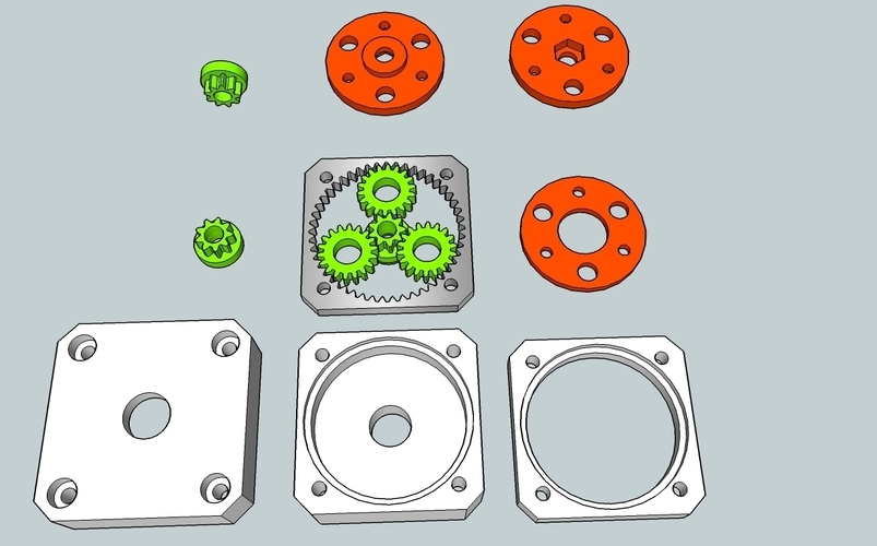 Planetary Gearbox V1 for Nema17 Stepper motor 3D Print 83608