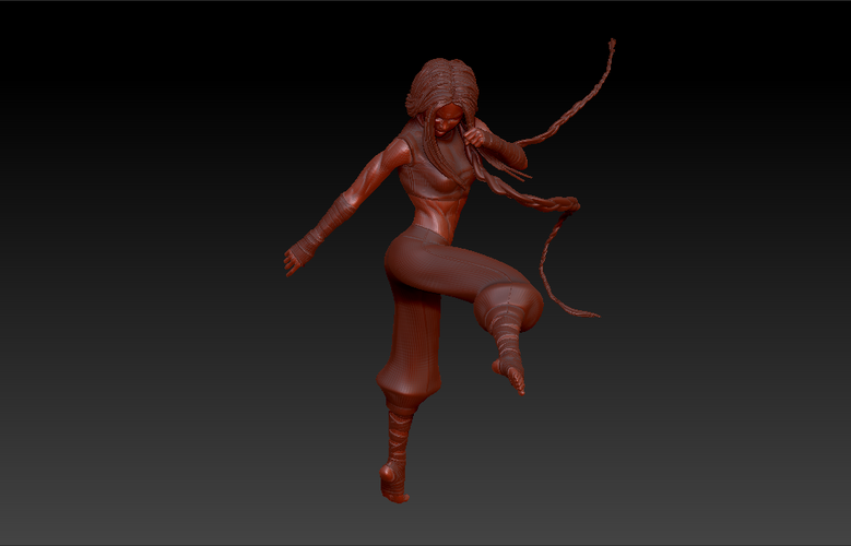 FIGHT GIRL - PRINTABLE PARTS + 4 BASES 3D Print 83704