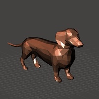 Dachshund - low polygon version - Thumbnail 2