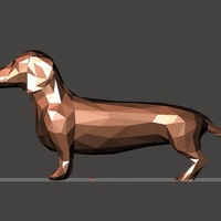 Dachshund - low polygon version - Thumbnail 3