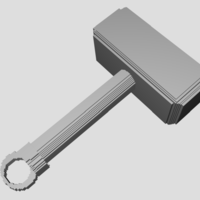 Small Thor's Hammer Keychain 3D Printing 83861