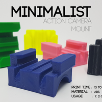 Small Minimalist Action Camera Mount (25mm Handlebar) 3D Printing 84970
