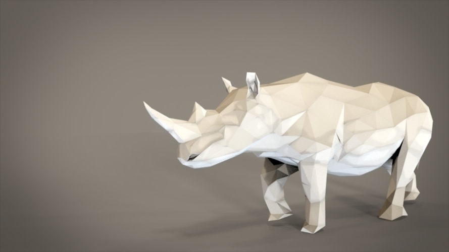 Rhino_lowpoly 3D Print 85229