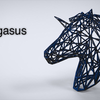 Small Pegasus head line 3D Printing 85242