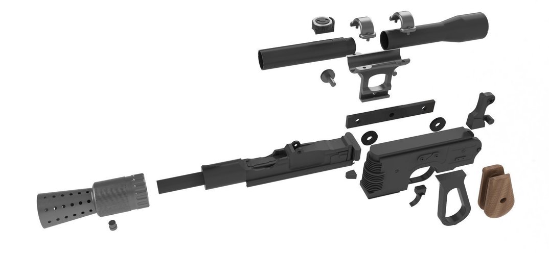 Model kit - Han Solo's DL-44 Heavy Blaster Pistol 3D Print 85248