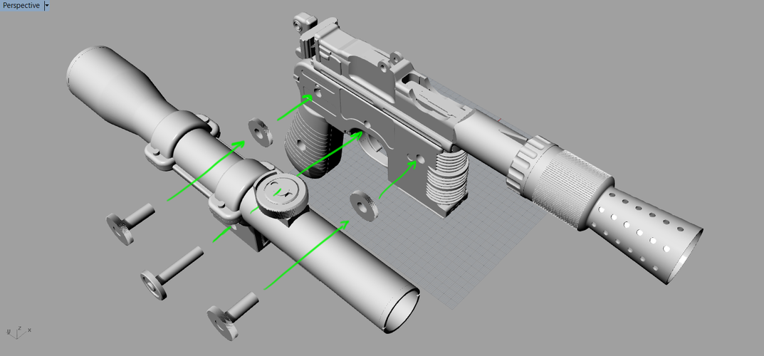 Model kit - Han Solo's DL-44 Heavy Blaster Pistol 3D Print 85252