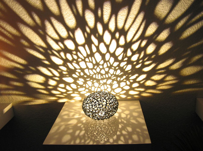 3D Printed Voronoi Pearl Light Lamp No. 1 by 3d-graph