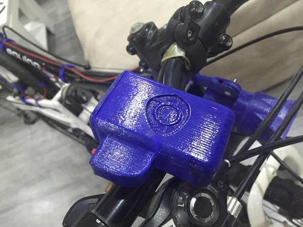Pinshape bicycle claxon from an old fishing rod bite alarm bell 