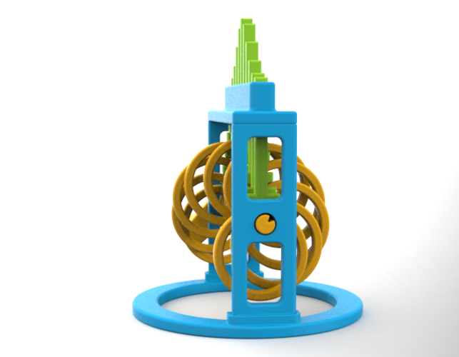 (free/$0.75) Sine Wave Toy 10-Pin 3D Print 85765