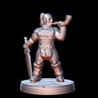 Small Barbarian Horn Bearer (15mm scale) 3D Printing 86183