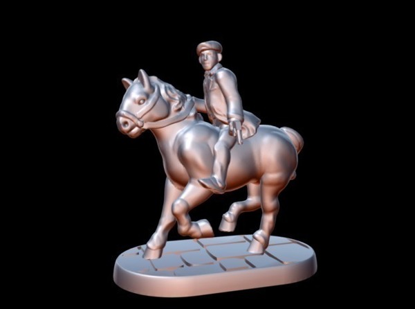 Peaky Blinder w/horse/revolver (15mm scale)