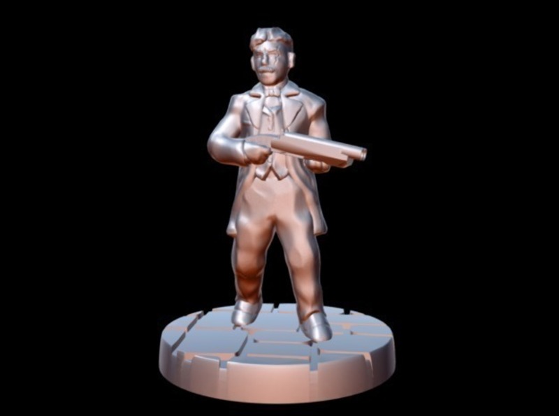 Peaky Blinder w/shotgun (15mm scale)