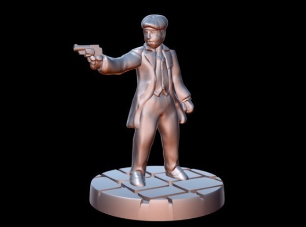 Peaky Blinder w/revolver (15mm scale)
