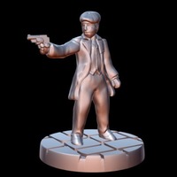 Small Peaky Blinder w/revolver (15mm scale) 3D Printing 86221