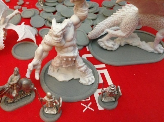 Recessed Monster Bases (15mm scale) 3D Print 86224