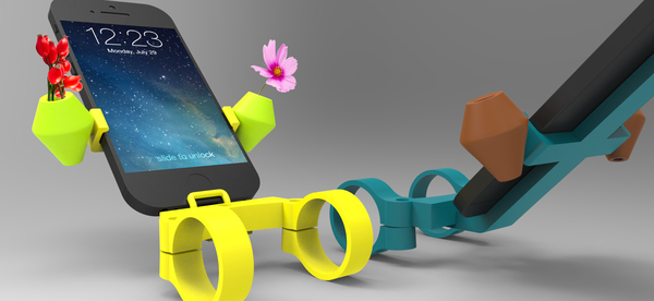 iPhone mount with plant