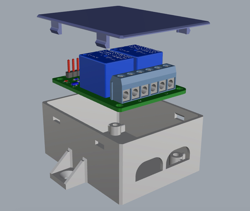 2 Ch Relay board mountable snap case
