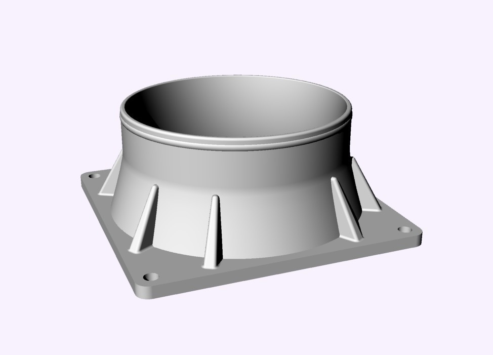 3D Printed Exhaust Fan Flange 92mm to 75mm by rcnsol