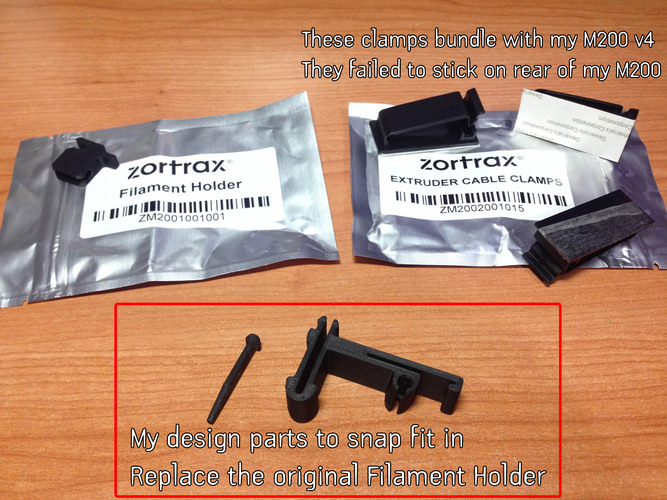 ZORTRAX M200 Filament and Ribbon Cord Holder  3D Print 87346