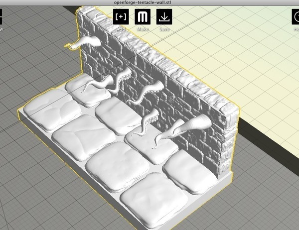 Tentacles OpenForge 2x4 Dungeon Wall