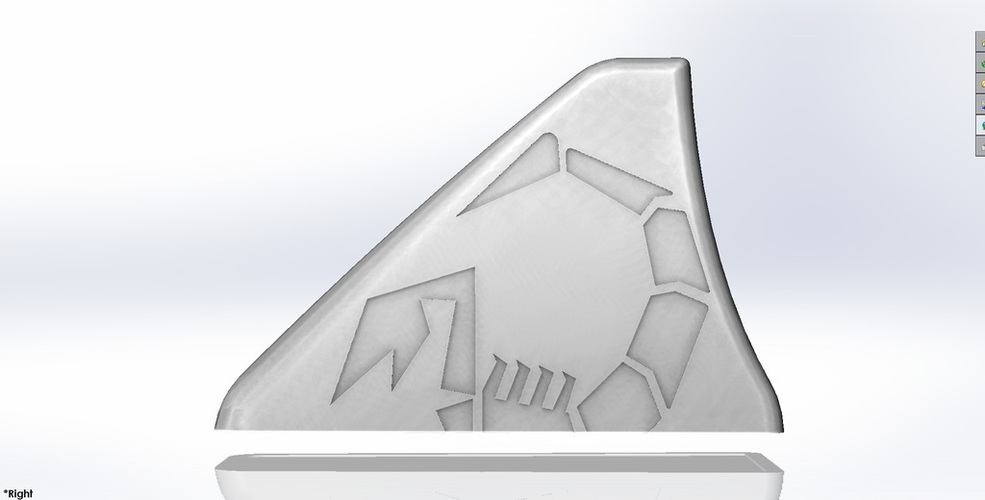 Scorpion Shark Fin for Car Roof, Fiat Abarth 3D Print 88038