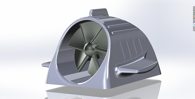 Vehicle fin with generator turbine and light.