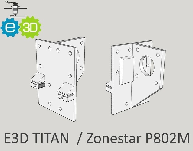 E3D Titan / Zonestar P802M mount 3D Print 88067