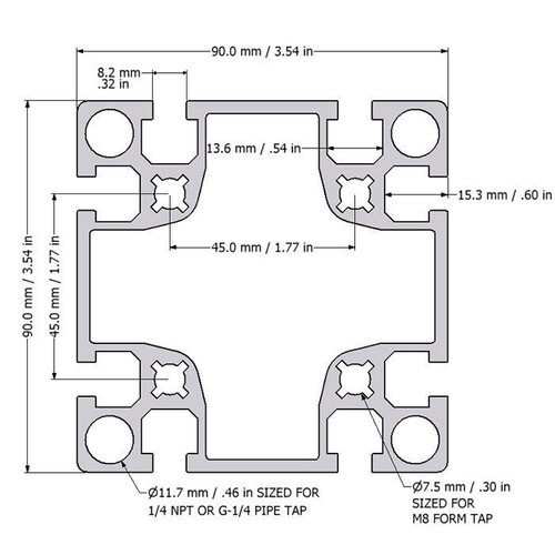 Aluminium Profiles (extrusion) 3D Print 88071