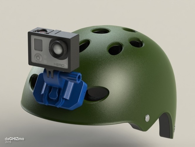 3d Printed Gopro Helmet Front Mount By Theghizmo Pinshape