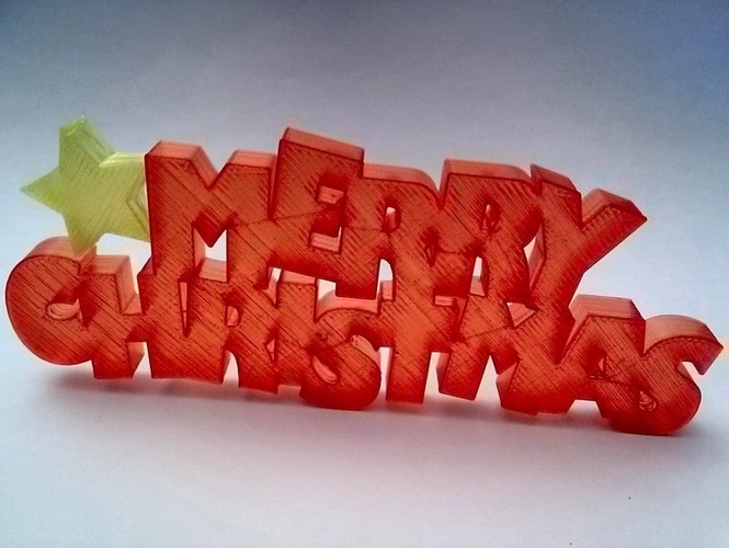 Merry Christmas Sign 3D Print 88314