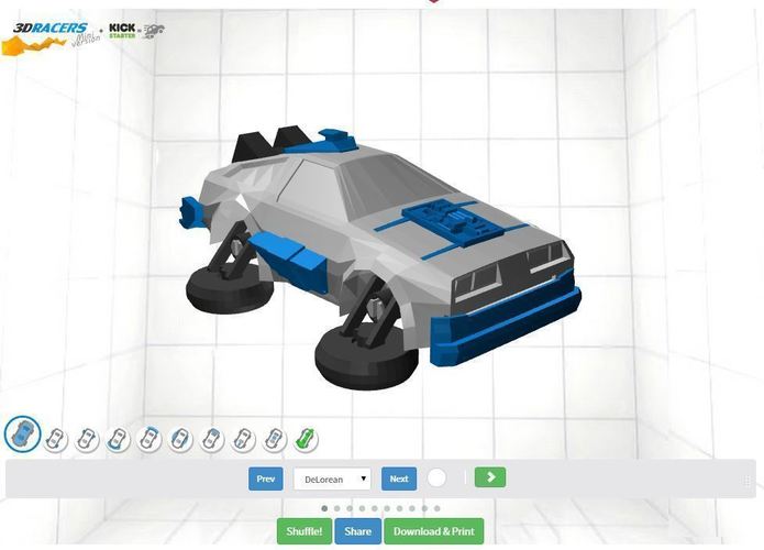 Toy car - DeLorean 3DRacers - Back To The Future 3D Print 88383