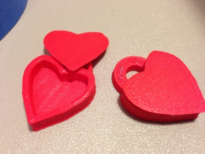 Heart Locket Slic3r Friendly 3D Print 88409