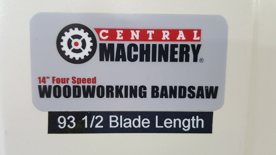 Bandsaw Blade Insert Cover for Central Machinery 14" Four Speed  3D Print 88553