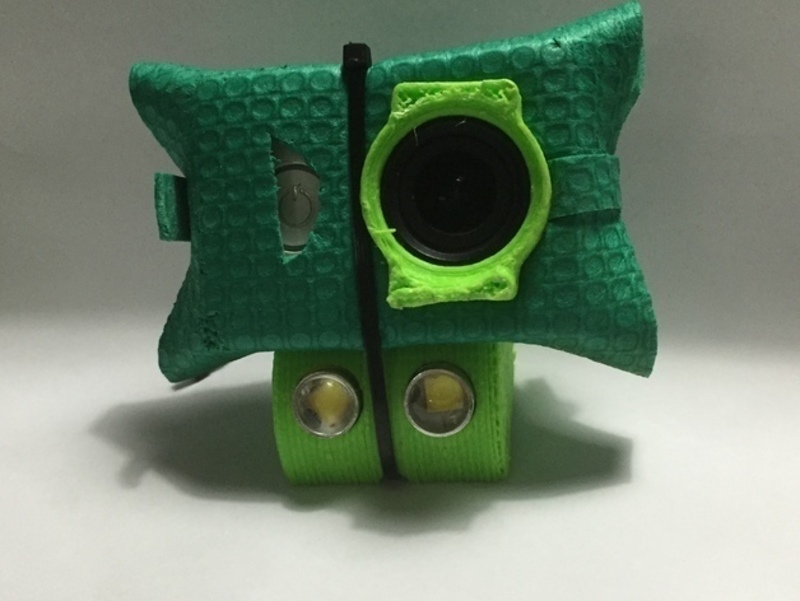 Xiaomi Yi + LEDs 20 degree holder