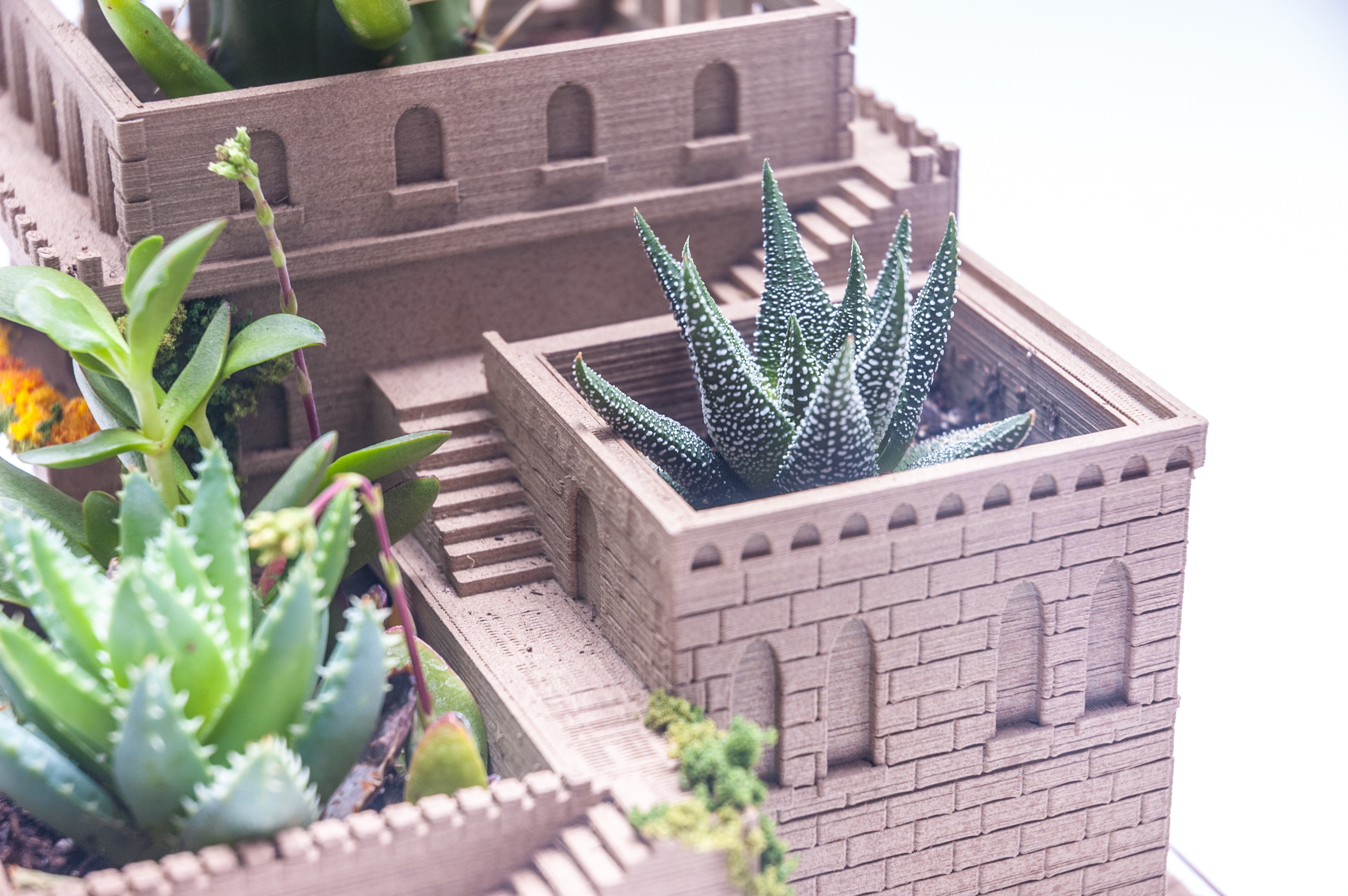 3d printed mini middle eastern villas 3 in 1 planter by yuriysklyar pinshape