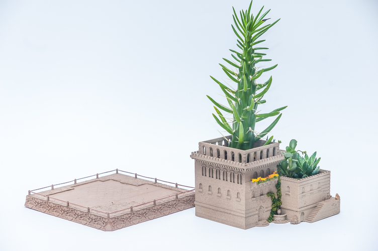 Mini Middle Eastern Villas 3-in-1 Planter 3D Print 88650