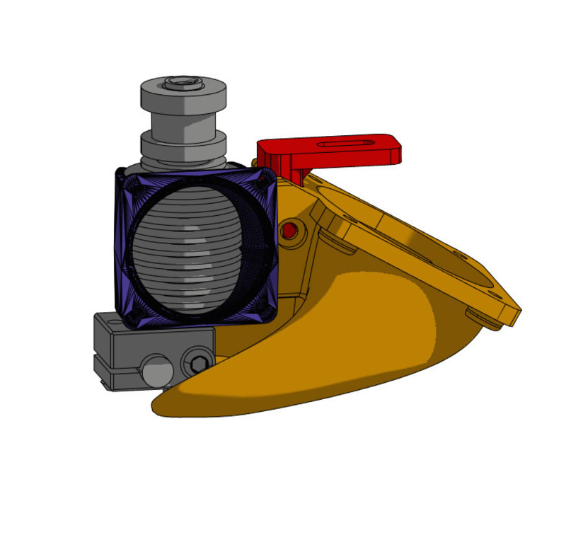E3D v6 Duct Modified for Bowden Extruder (K8200)