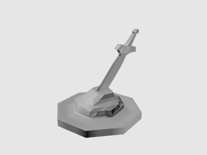 Sword in the stone token 3D Print 89300