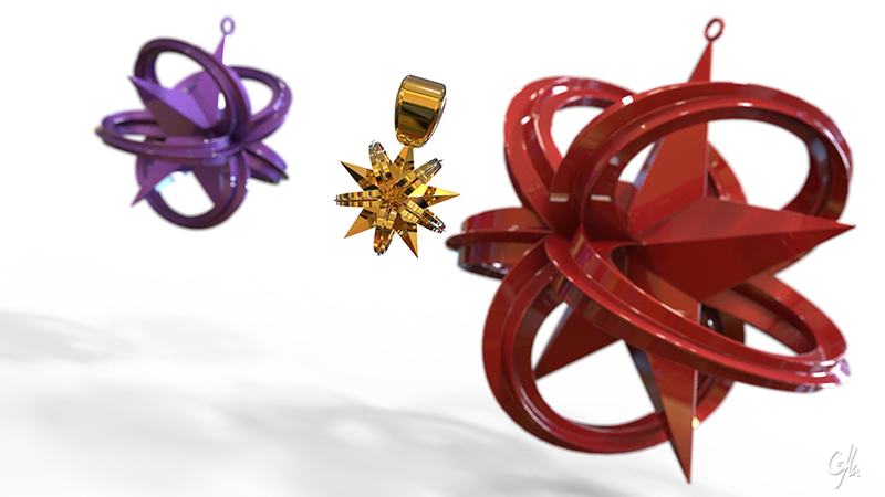 Wrapped Star Christmas Tree Ornament  (Small)  