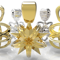 Small Star Christmas Necklace Pendant 3D Printing 8960