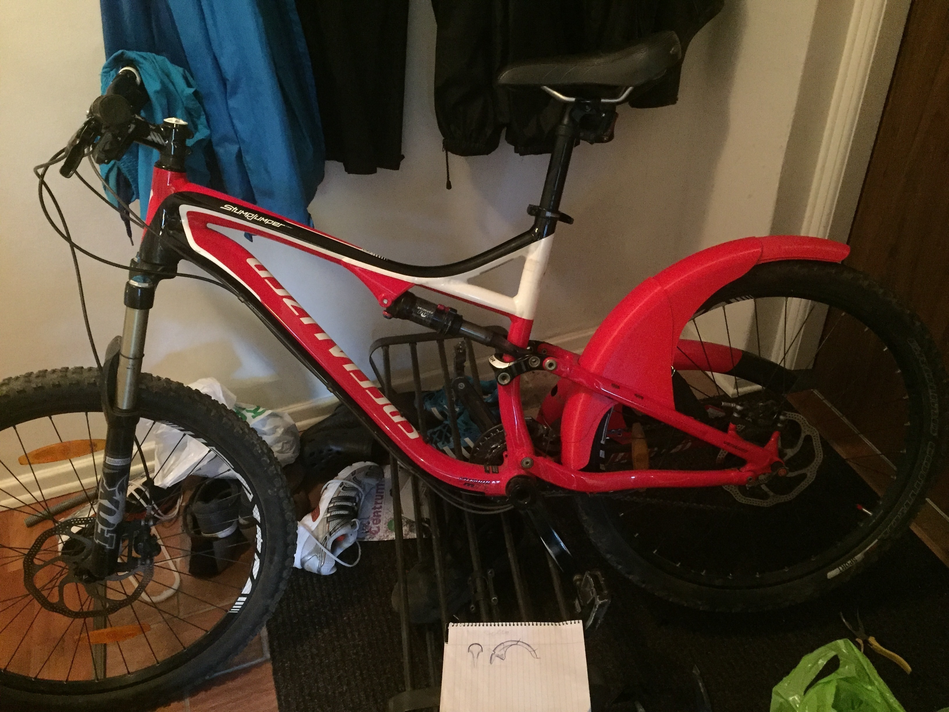 3D Printed Rear Fender for MTB Extendable Retractable by