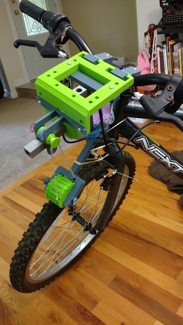 Bike wheel powered Pea-Shooter