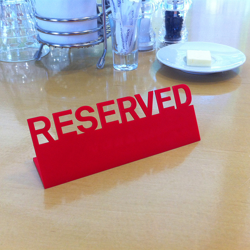 Table Reserved sign 3D Print 89844